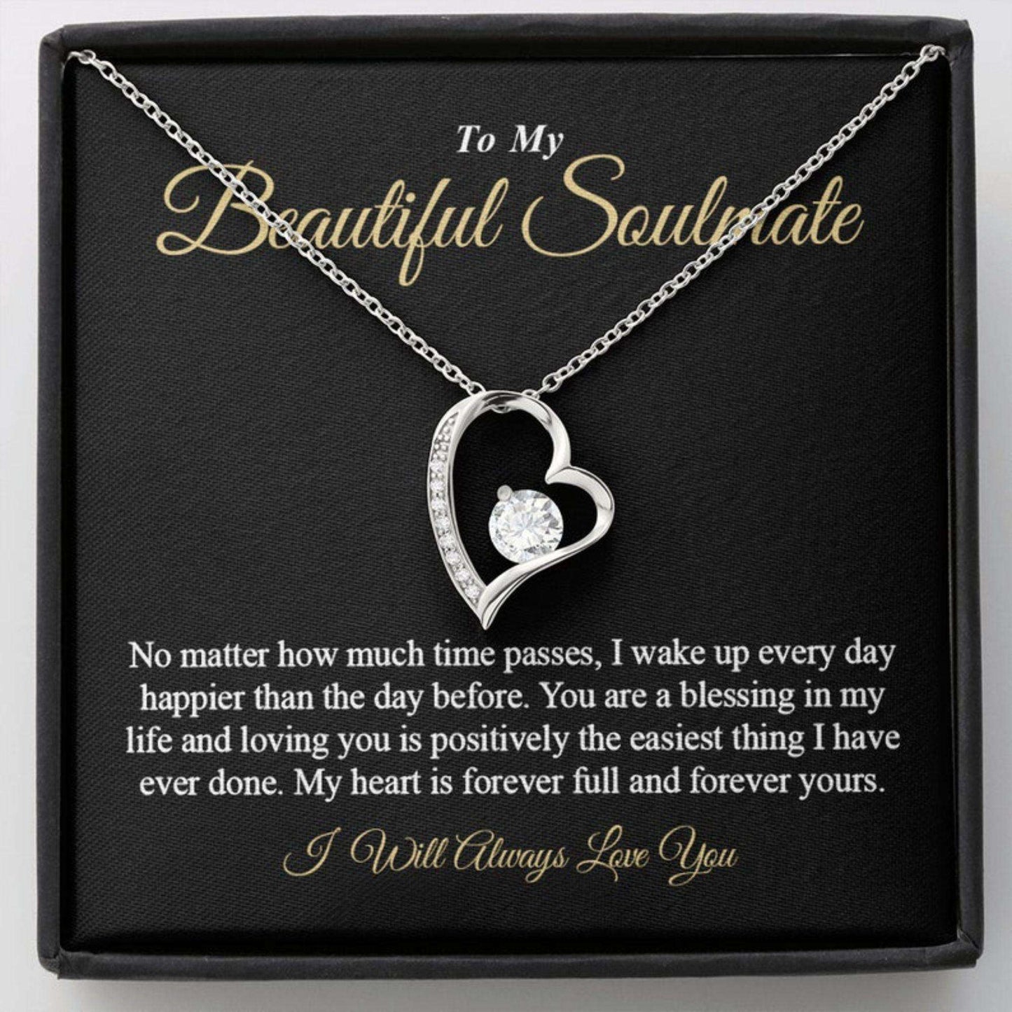 To My Soulmate Necklace Gift For Anniversary And Valentines Day - 925 Sterling Silver Pendant For Karwa Chauth Rakva