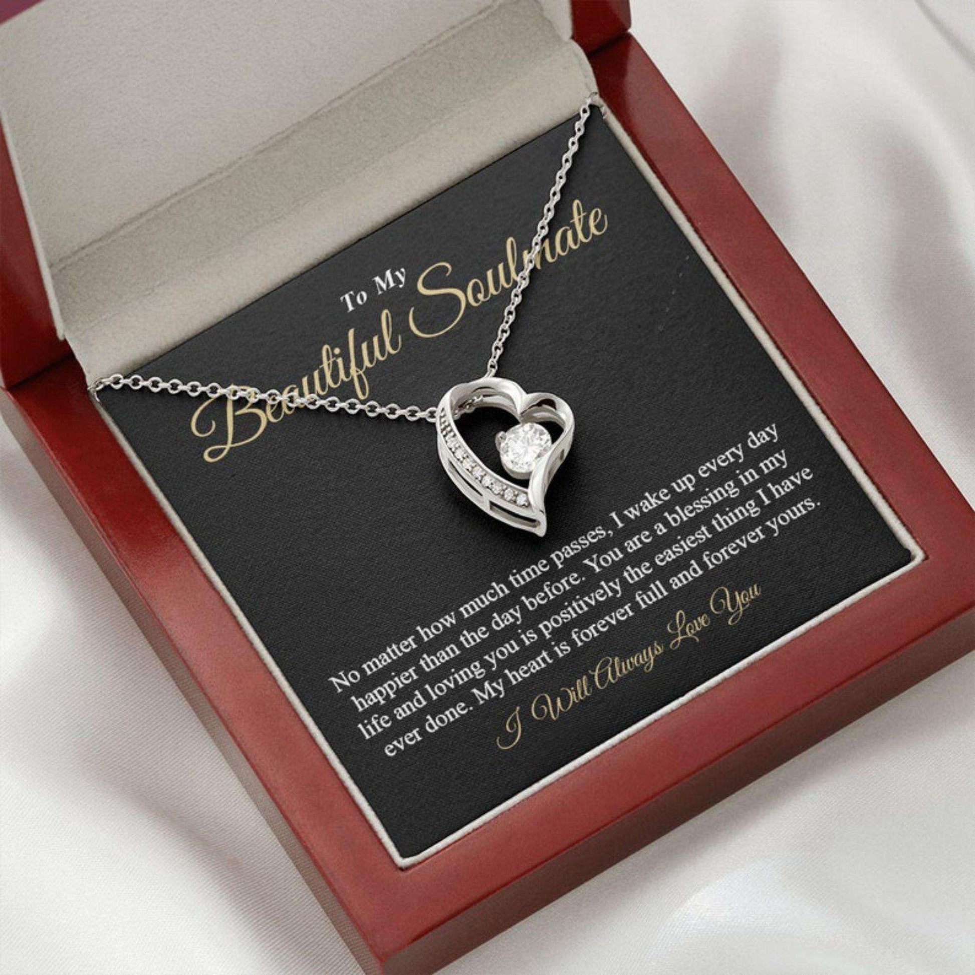 To My Soulmate Necklace Gift For Anniversary And Valentines Day - 925 Sterling Silver Pendant For Karwa Chauth Rakva