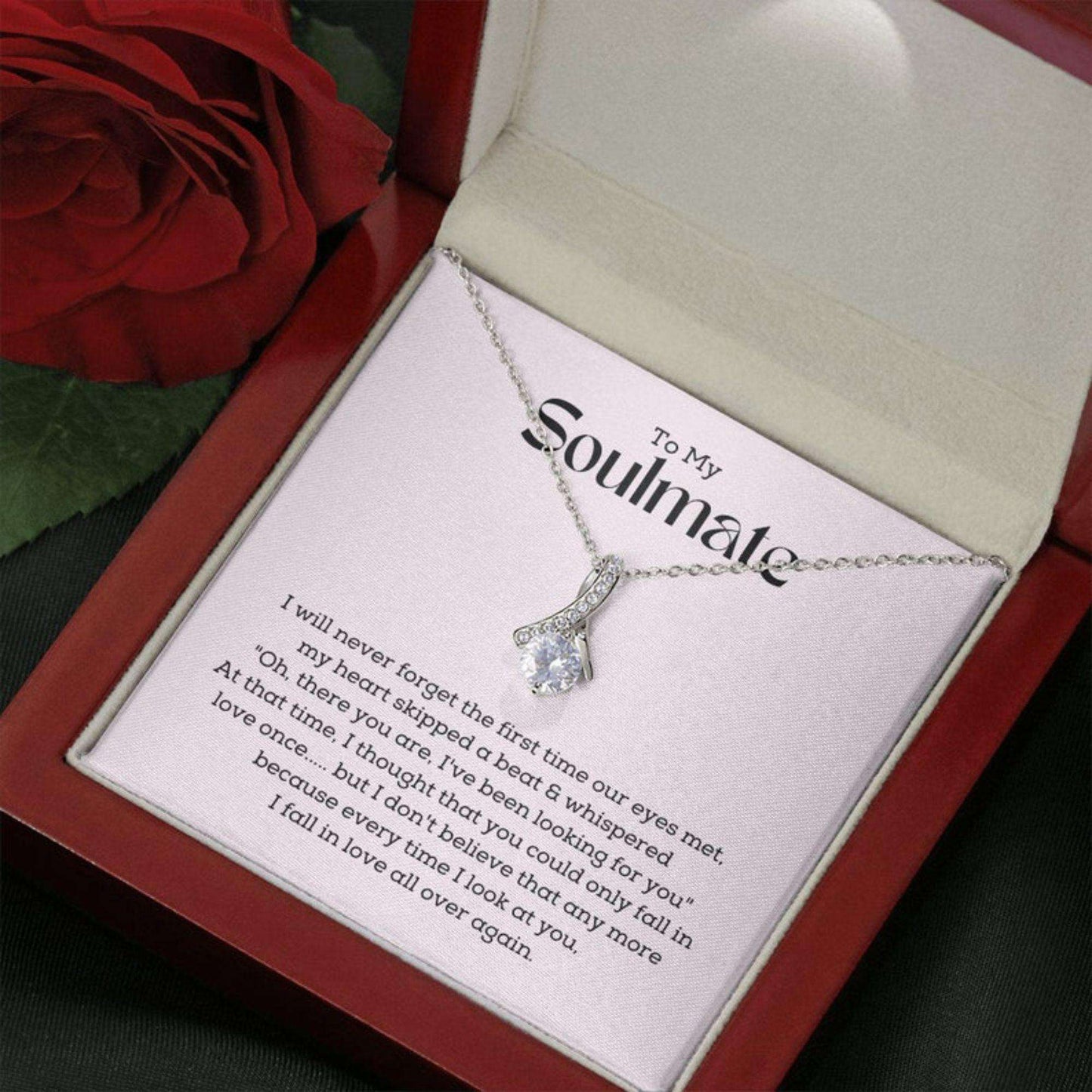 To My Soulmate Necklace, Valentines Day Gift For Her - 925 For Karwa Chauth Rakva