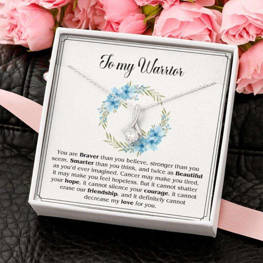 To My Warrior Necklace Gift, Meaning Gift For Cancer Warrior, Warrior Inspiration Gift, Motivation Gift Necklace For Her, Encouragement Gift. Rakva