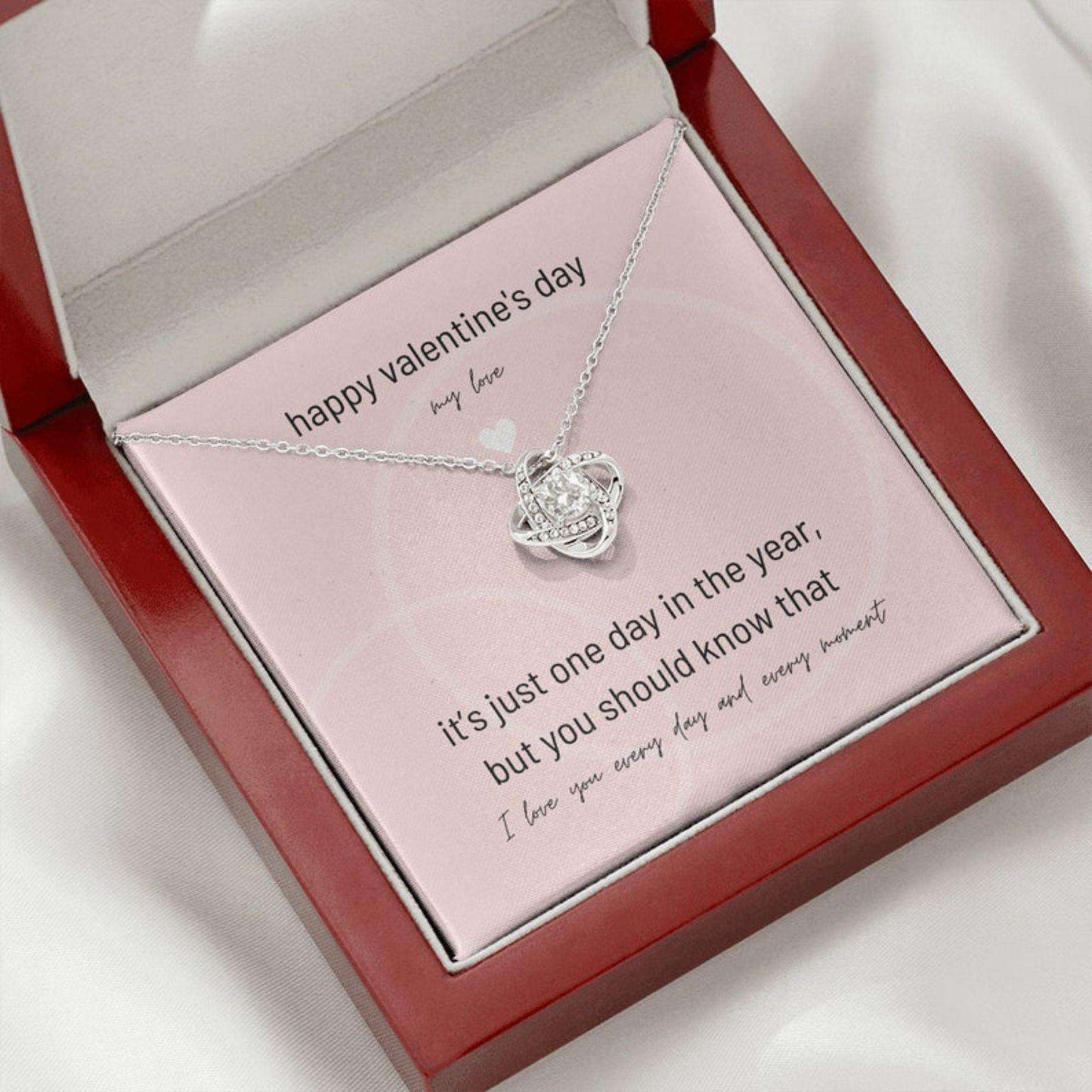 To My Wife And Girlfriend Necklace Gift For Her, Happy Valentines Day Necklace For Karwa Chauth Rakva