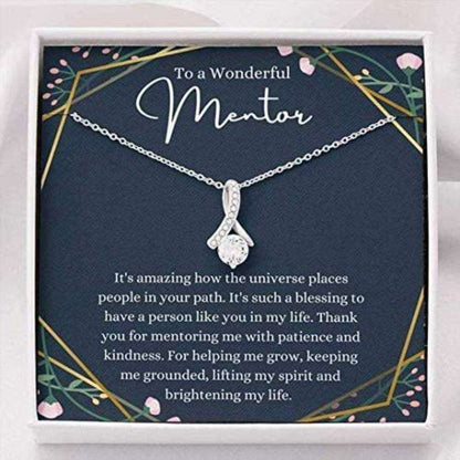 To My Wonderful Mentor Necklace Gift For Women, Necklace For Boss, Teacher, Professor Rakva