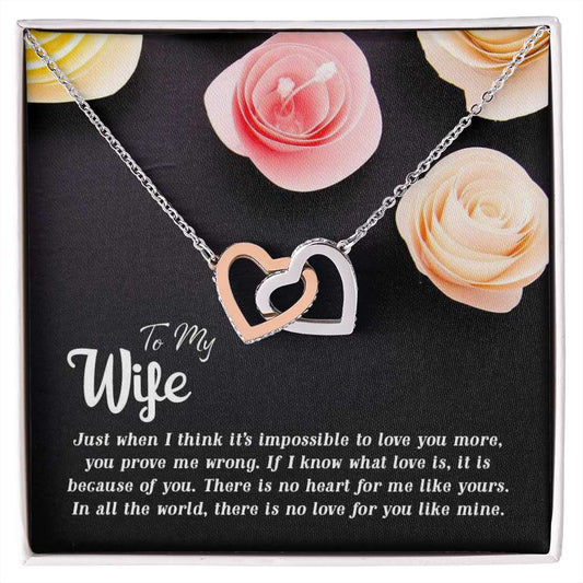 To my Wife-Just when I think(1) Interlocking Heart Necklace Rakva