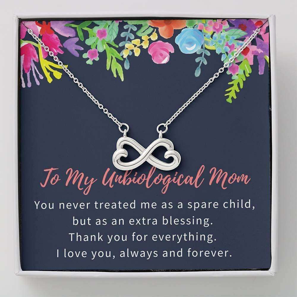 Unbiological Mom Necklace Gift, Bonus Mom, Step Mom, Second Mom, Stepmother Gifts for Mother (Mom) Rakva