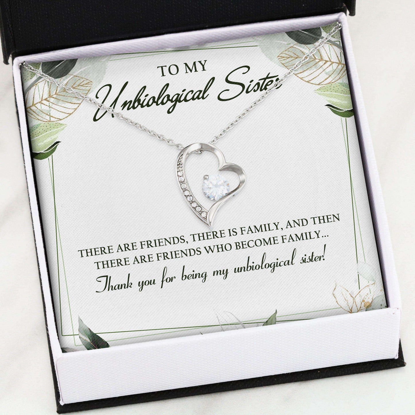 Unbiological Sister Necklace, Forever Love Necklace “ My Unbiological Sister Gifts For Sister Gifts For Friend Rakva