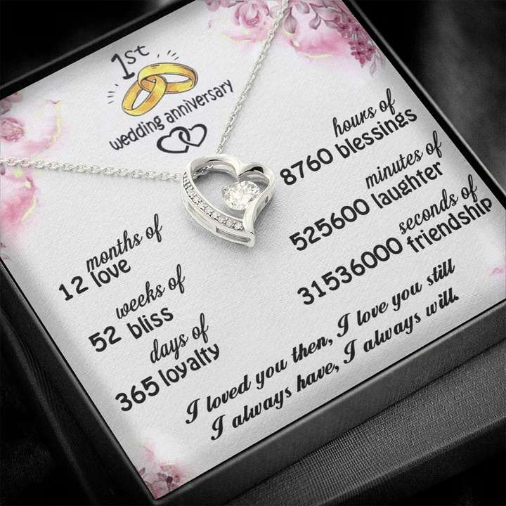 Unique 1st Anniversary Gift for Wife - Pure Silver Pendant With Message Card Happy Anniversary Rakva