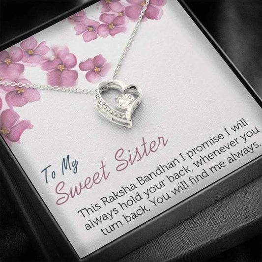 Unique And Special Raksha Bandhan Gift For Sister -Pure Silver Pendant And Message Card Gift Box Gifts for Sister Rakva