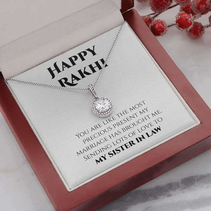 Unique Rakhi Gift For Sister In Law - Pure Silver Necklace Gift Set Gifts For Sister In Law Rakva