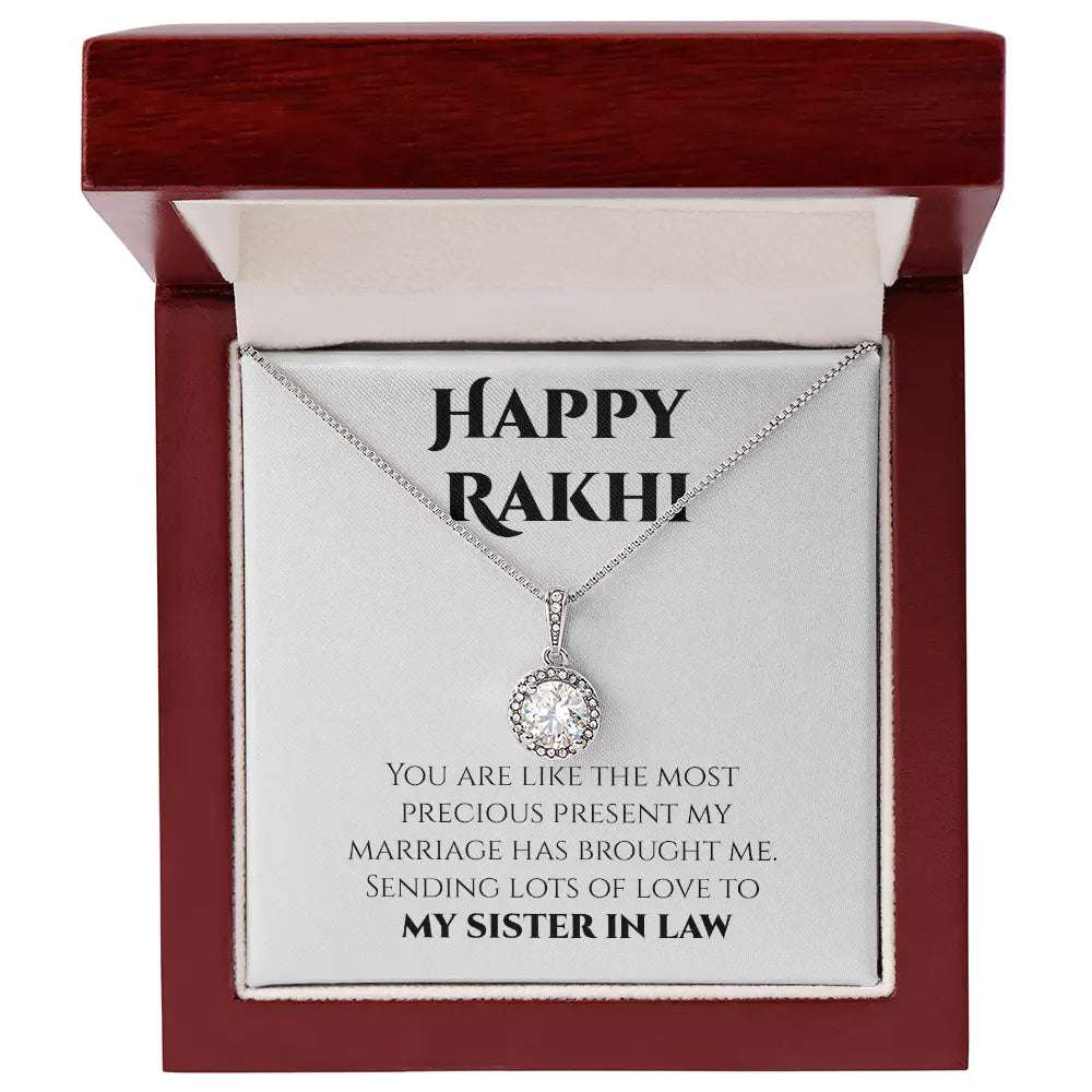 Unique Rakhi Gift For Sister In Law - Pure Silver Necklace Gift Set Gifts For Sister In Law Rakva