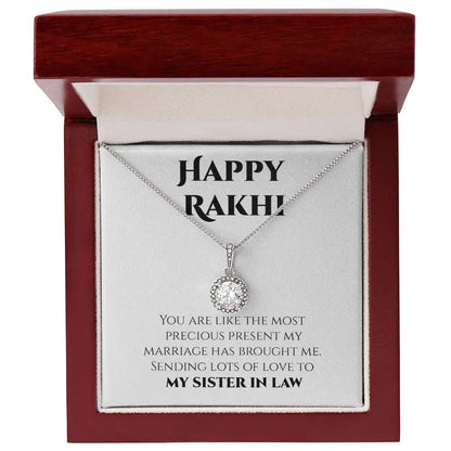 Unique Rakhi Gift For Sister In Law - Pure Silver Necklace Gift Set Gifts For Sister In Law Rakva