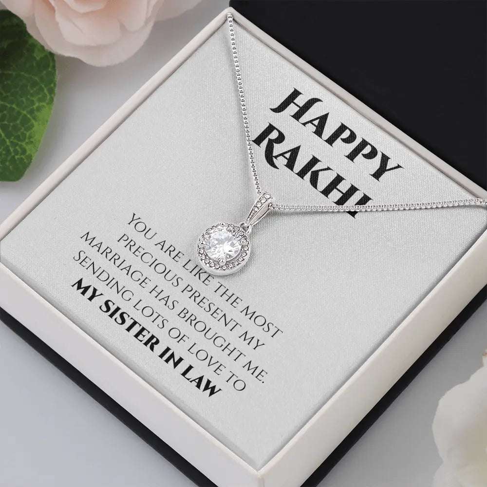 Unique Rakhi Gift For Sister In Law - Pure Silver Necklace Gift Set Gifts For Sister In Law Rakva