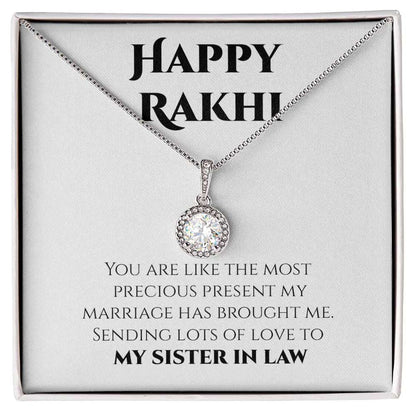 Unique Rakhi Gift For Sister In Law - Pure Silver Necklace Gift Set Gifts For Sister In Law Rakva