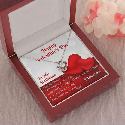 Valentine’S Day Necklace Gift For Wife And Girlfriend,Soulmate Her Message Card For Karwa Chauth Rakva