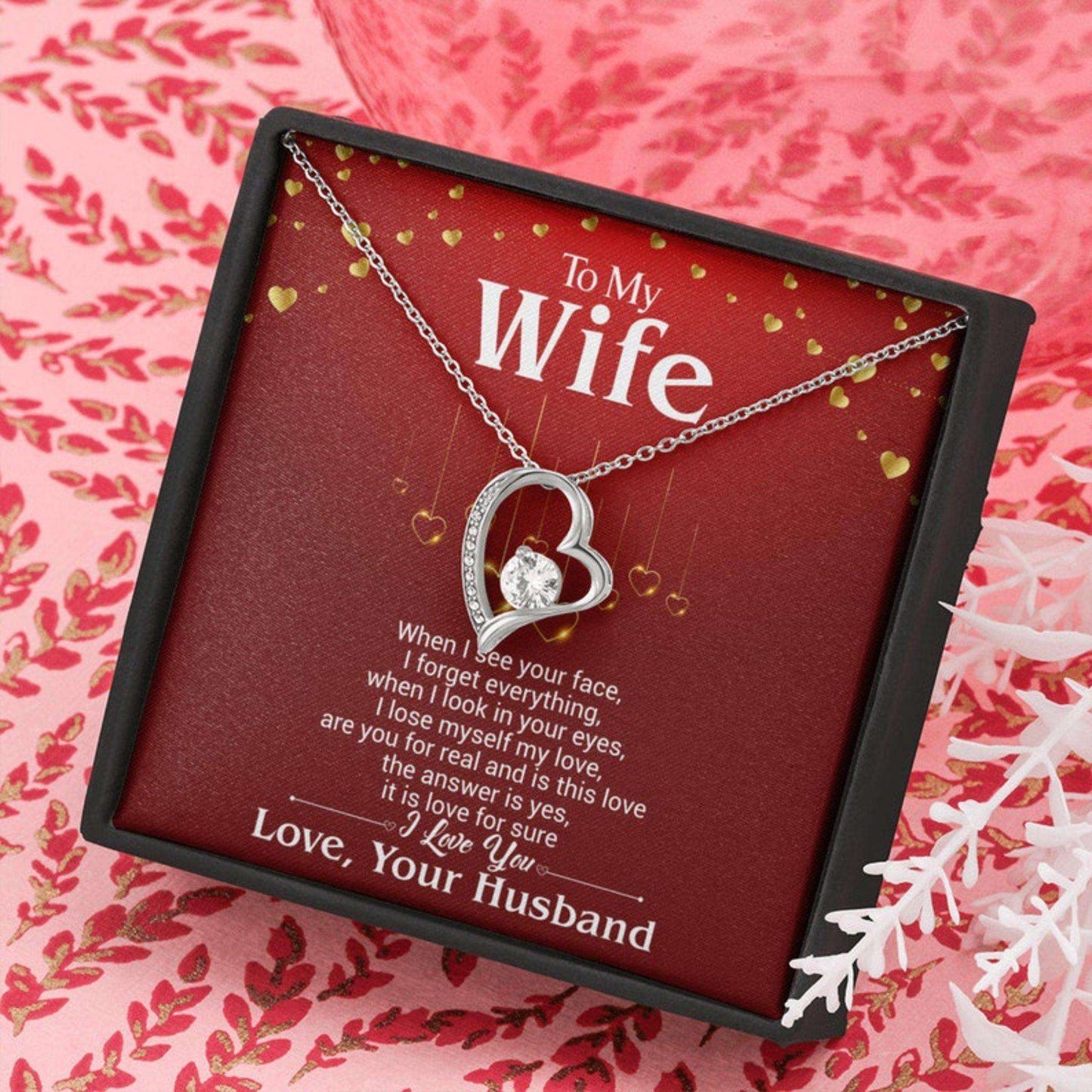 Valentines Day Gift For Wife From Husband, Valentines Day Necklace For Wife For Karwa Chauth Rakva