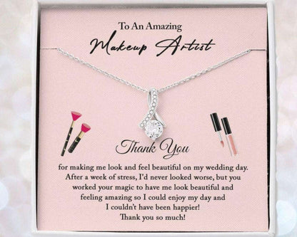 Wedding Makeup Artist Necklace Gift, Thank You Necklace From Bride Gifts For Friend Rakva