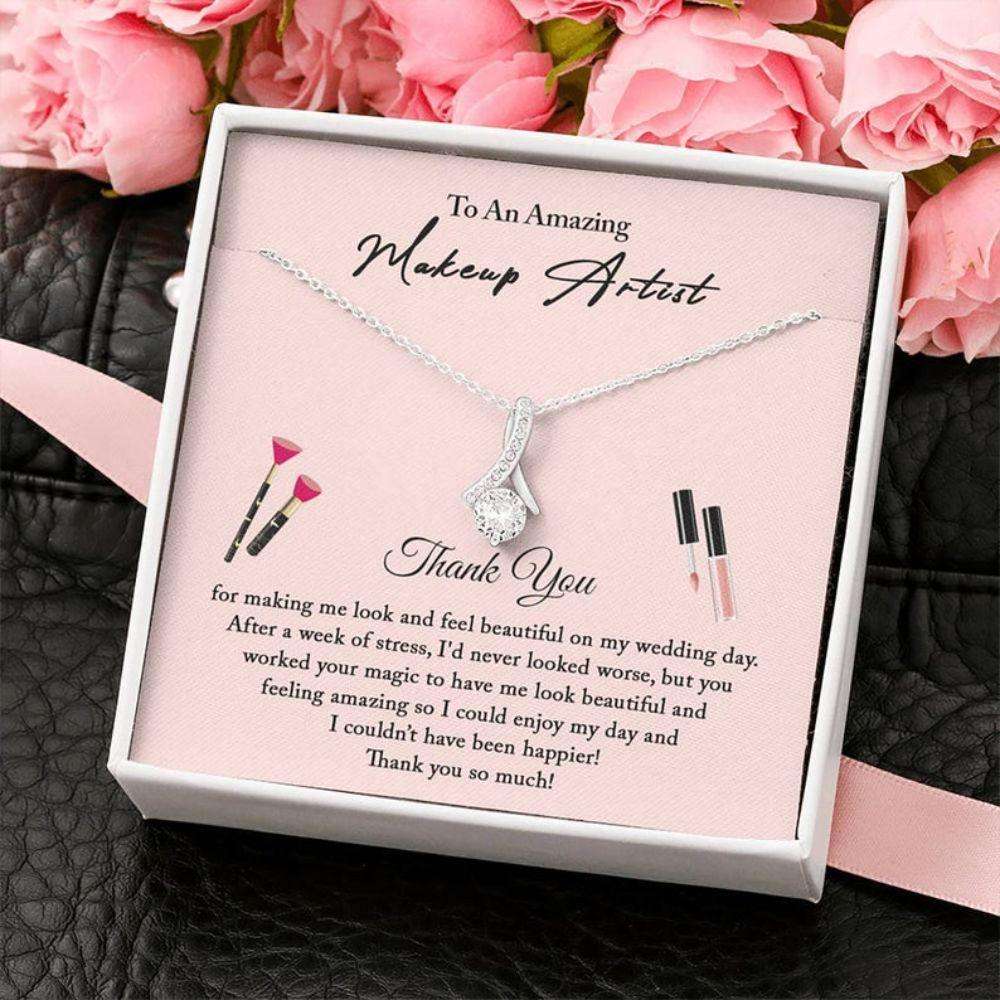 Wedding Makeup Artist Necklace Gift, Thank You Necklace From Bride Gifts For Friend Rakva