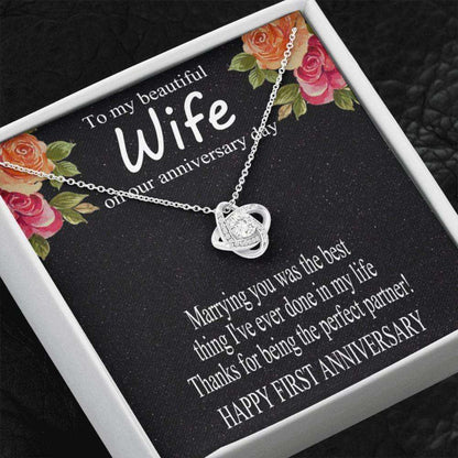 Wife Necklace, 1 Year Anniversary Gifts, 1St Wedding Anniversary Necklace Gift For Wife For Karwa Chauth Rakva