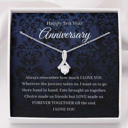 Wife Necklace, 10Th Wedding Anniversary Necklace Gift For Wife Tenth 10 Year Anniversary Necklace For Her For Karwa Chauth Rakva