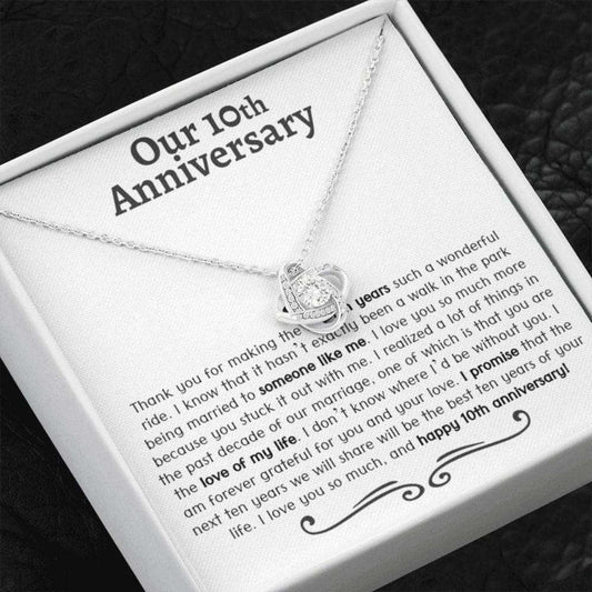 Wife Necklace, 10Th Wedding Anniversary Necklace Gift, Ten Year Anniversary, Gift For Wife For Karwa Chauth Rakva