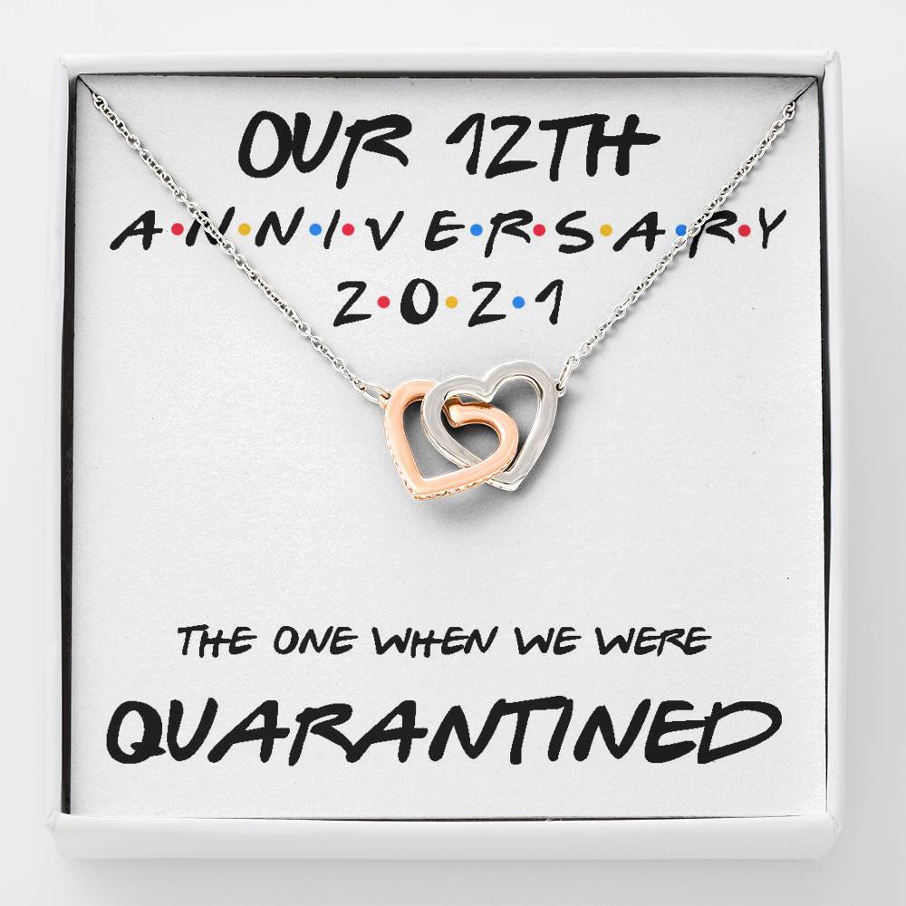 Wife Necklace, 12Th Anniversary Necklace Gift For Wife “ Our 12Th Annivesary 2021 Quarantined For Karwa Chauth Rakva