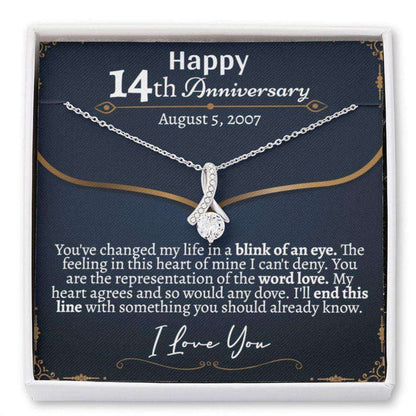 Wife Necklace, 14Th Wedding Anniversary Necklace For Wife, 14Th Year Wedding Anniversary For Her, 14Th Anniversary Necklace For Her For Karwa Chauth Rakva