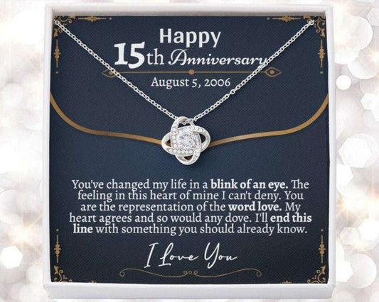 Wife Necklace, 15 Year Anniversary Necklace, 15Th Wedding Anniversary Necklace For Wife, Fifteenth Anniversary Necklace For Her For Karwa Chauth Rakva