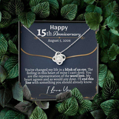 Wife Necklace, 15 Year Anniversary Necklace, 15Th Wedding Anniversary Necklace For Wife, Fifteenth Anniversary Necklace For Her For Karwa Chauth Rakva