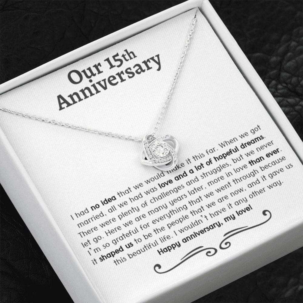 Wife Necklace, 15 Year Anniversary Necklace, Fifteen Year Anniversary, Gift For Wife, Girlfriend, Fifteenth Anniversary For Karwa Chauth Rakva