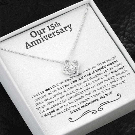 Wife Necklace, 15Th Wedding Anniversary Necklace Gift, Fifteen Year Anniversary, Gift For Wife, Girlfriend For Karwa Chauth Rakva