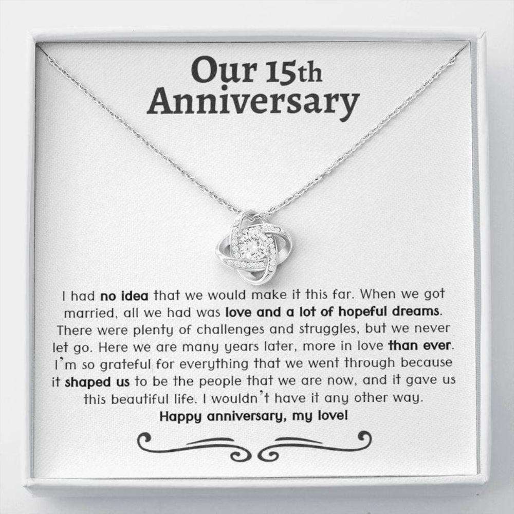 Wife Necklace, 15Th Wedding Anniversary Necklace Gift, Fifteen Year Anniversary, Gift For Wife, Girlfriend For Karwa Chauth Rakva