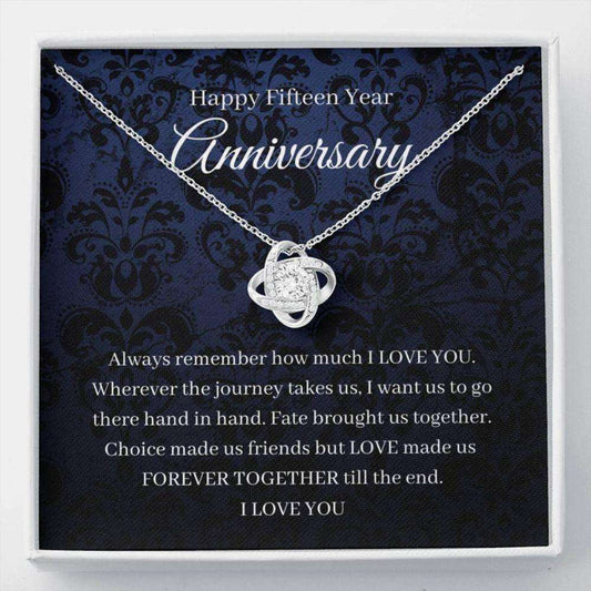 Wife Necklace, 15Th Wedding Anniversary Necklace Gift For Wife Crystal Anniversary Fifteenth For Karwa Chauth Rakva