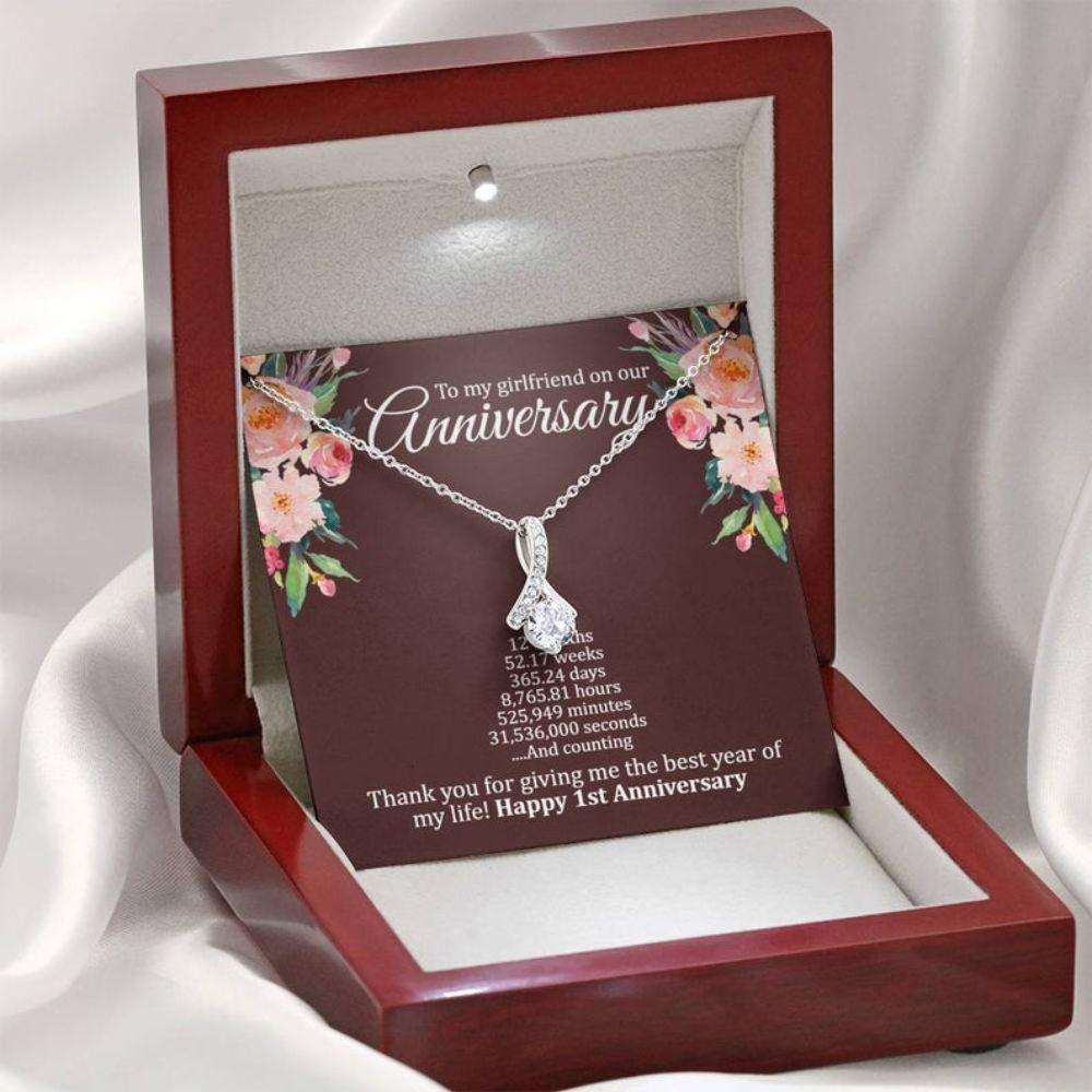 Wife Necklace, 1St Wedding Anniversary Necklace Gift For Girlfriend, First Year Anniversary For Karwa Chauth Rakva