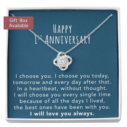 Wife Necklace, 1St Year Anniversary Necklace Gift, 1St Year Anniversary Necklace For Wife, Girlfriend, First Year Anniversary For Karwa Chauth Rakva