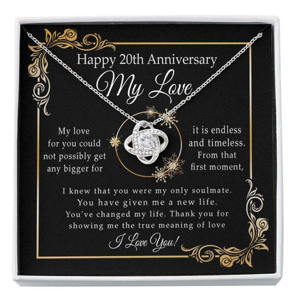 Wife Necklace, 20Th Wedding Anniversary Necklace For Wife, 20 Year Anniversary For Her, Twenty Years Of Married Present For Wife Custom Necklace For Karwa Chauth Rakva