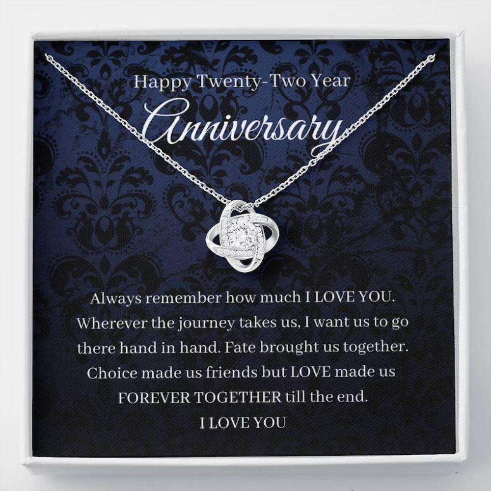 Wife Necklace, 22Nd Wedding Anniversary Necklace Gift For Wife Water Anniversary Twenty Second 22 Year For Karwa Chauth Rakva