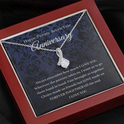 Wife Necklace, 27Th Wedding Anniversary Necklace Gift For Wife Music Anniversary Twenty Seventh 27 Year For Karwa Chauth Rakva