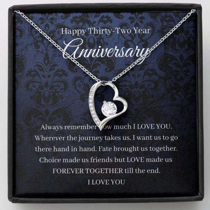 Wife Necklace, 32Nd Wedding Anniversary Necklace Gift For Wife Bronze Anniversary Thirty Second 32 Year For Karwa Chauth Rakva