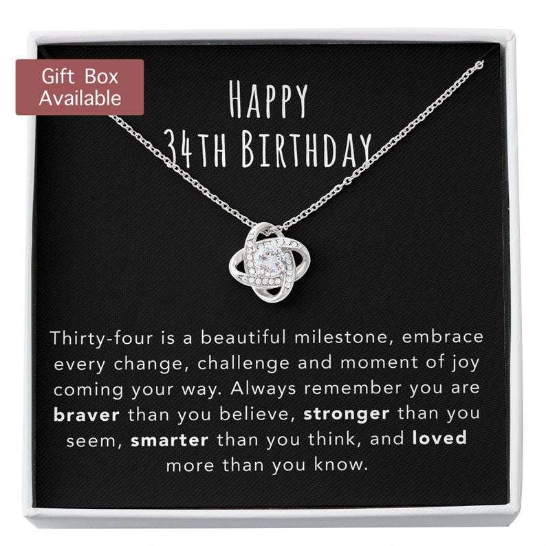 Wife Necklace, 34Th Birthday Necklace Gift For Women, 34Th Birthday Necklace Gift For Her, 34Th Birthday Jewelry, 34 Year Old Gift For Karwa Chauth Rakva