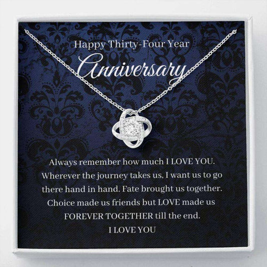 Wife Necklace, 34Th Wedding Anniversary Necklace Gift For Wife Food Anniversary Thirty Fourth For Karwa Chauth Rakva