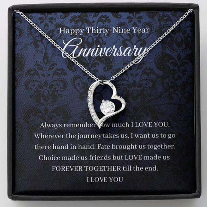 Wife Necklace, 39Th Wedding Anniversary Necklace Gift For Wife Laughter Anniversary Thirty Ninth 39 Year For Karwa Chauth Rakva