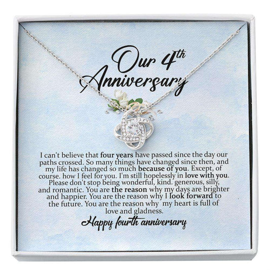 Wife Necklace, 4 Year Anniversary Necklace, Four Year Anniversary, Gift For Wife, Girlfriend, Fruit/Flower Anniversary For Karwa Chauth Rakva