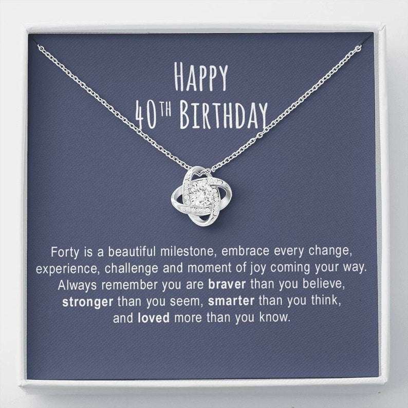 Wife Necklace, 40Th Birthday Necklace Gift For Her, 40Th Birthday Necklace Gift For Women, 40Th Birthday Jewelry For Karwa Chauth Rakva