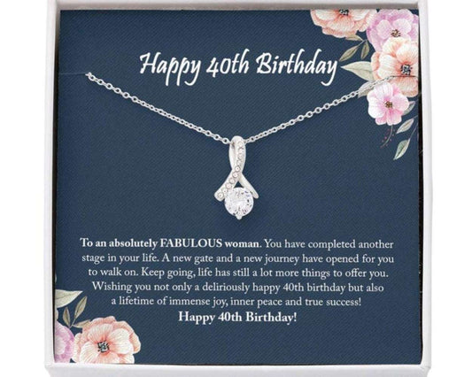 Wife Necklace, 40Th Birthday Necklace Gifts For Women, 40 Years Old Woman, 40 And Fabulous For Karwa Chauth Rakva