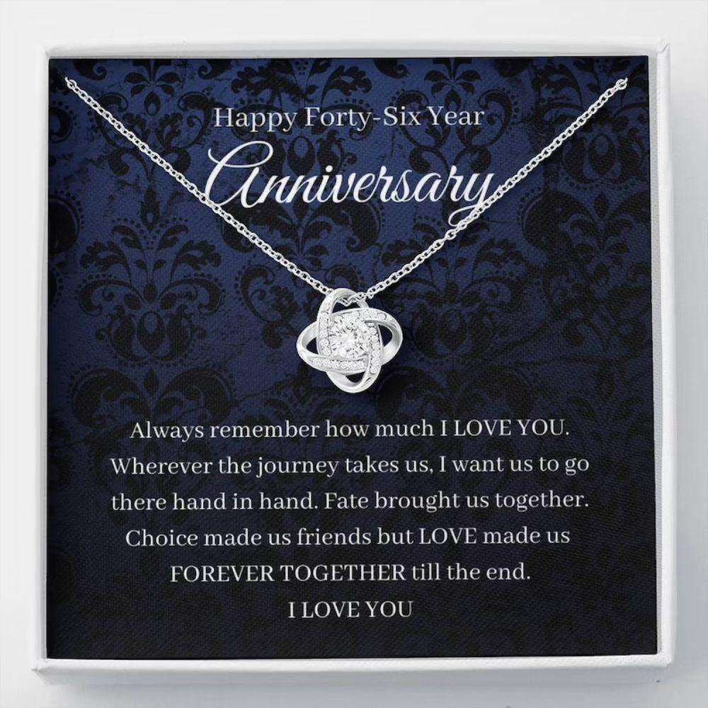 Wife Necklace, 46Th Wedding Anniversary Necklace Gift For Wife Games Anniversary Forty Sixth For Karwa Chauth Rakva