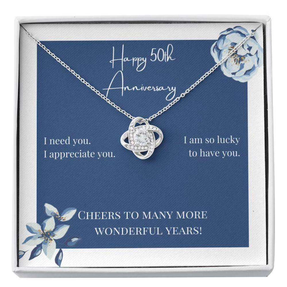 Wife Necklace, 50Th Anniversary Gift Necklace And Card “ Sentimental Gift “ Cheers Necklace For Karwa Chauth Rakva