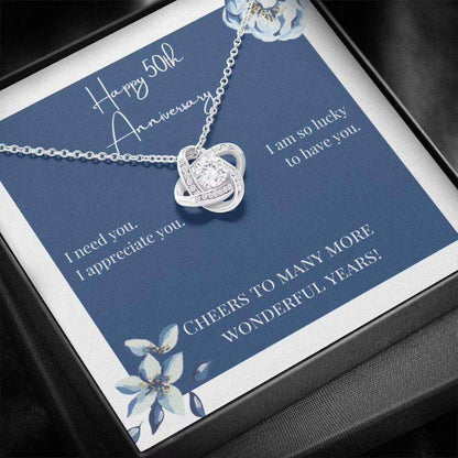 Wife Necklace, 50Th Anniversary Gift Necklace And Card “ Sentimental Gift “ Cheers Necklace For Karwa Chauth Rakva