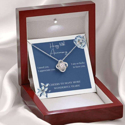 Wife Necklace, 50Th Anniversary Gift Necklace And Card “ Sentimental Gift “ Cheers Necklace For Karwa Chauth Rakva