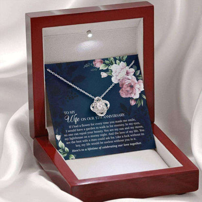 Wife Necklace, 5Th Year Anniversary Necklace Gift For Wife, 5 Years Wedding Anniversary Necklace For Karwa Chauth Rakva