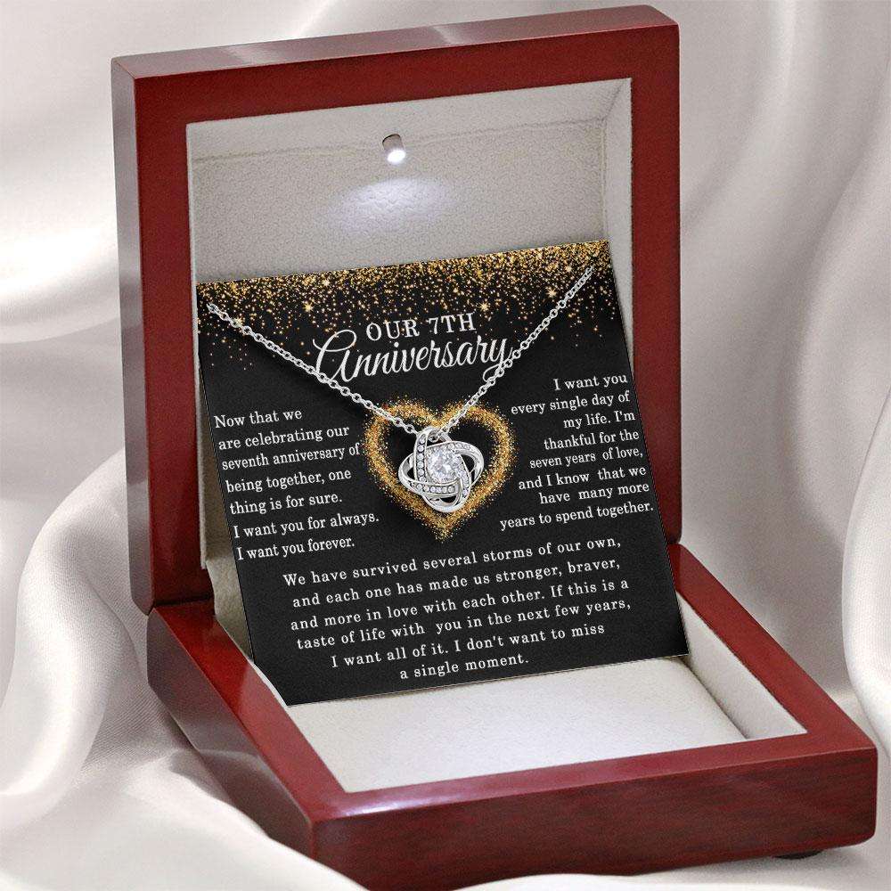 Wife Necklace, 7 Year Anniversary Necklace, Seven Year Anniversary, Gift For Wife, Girlfriend, Seventh Anniversary For Karwa Chauth Rakva