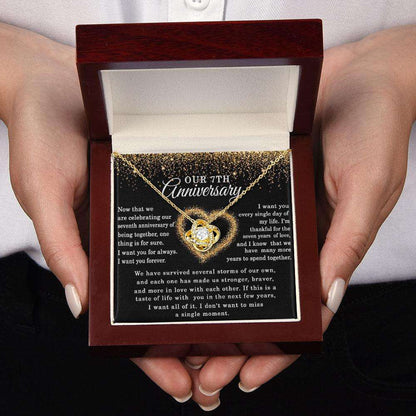 Wife Necklace, 7 Year Anniversary Necklace, Seven Year Anniversary, Gift For Wife, Girlfriend, Seventh Anniversary For Karwa Chauth Rakva